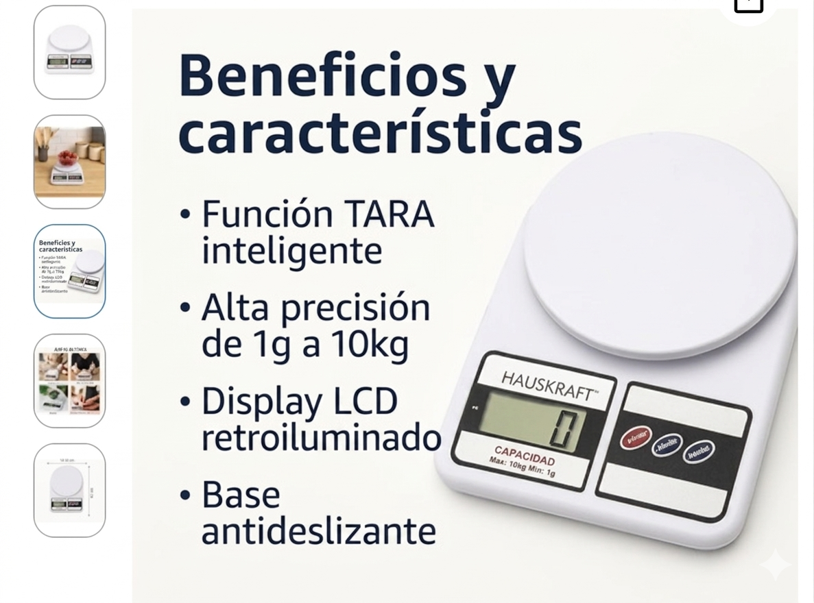 Balanza Digital de Cocina de Alta Precisión