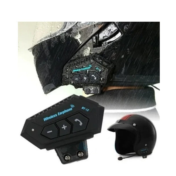 Intercomunicador BT12 para Casco con Auriculares Bluetooth – Comunicación Segura y Manos Libres