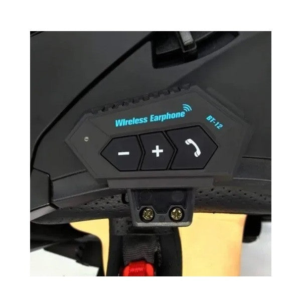 Intercomunicador BT12 para Casco con Auriculares Bluetooth – Comunicación Segura y Manos Libres